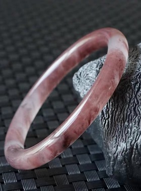 纯天然新疆金丝玉紫罗兰手镯紫色紫气东来圆条内径58