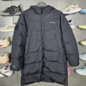 李宁男子长羽绒2025新款 健身保暖蓄热防泼水中长款 羽绒服AYMV213