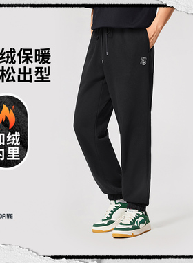 李宁反伍长裤2025冬反伍BADFIVE束脚加绒保暖宽松运动卫裤AKLV779