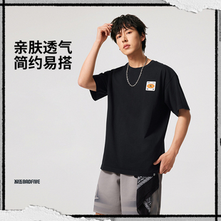 李宁2025反伍BADFIVE男子冰感舒适吸湿排汗短袖 AHSV019 文化衫
