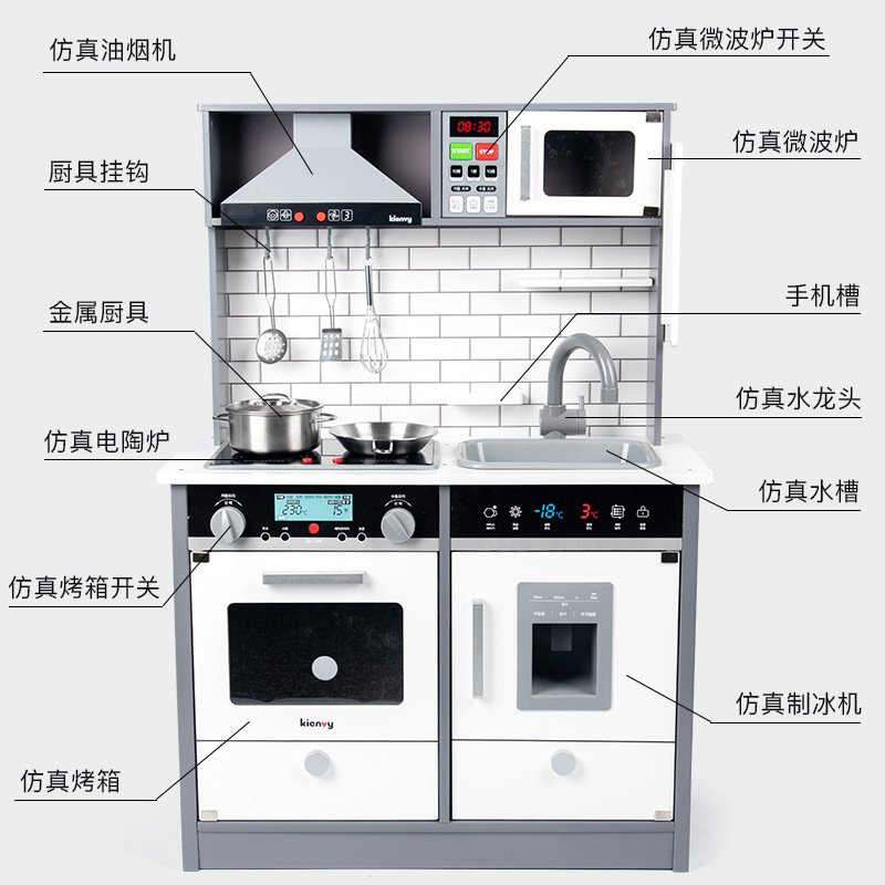 儿童过家家声光厨房玩具套装小女孩生日新年礼物公主做饭3一9宝宝