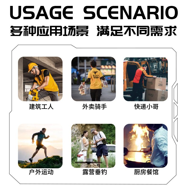 户外高温作业机甲挂腰风扇 usb充电式迷你便携式腰间消署降温神器