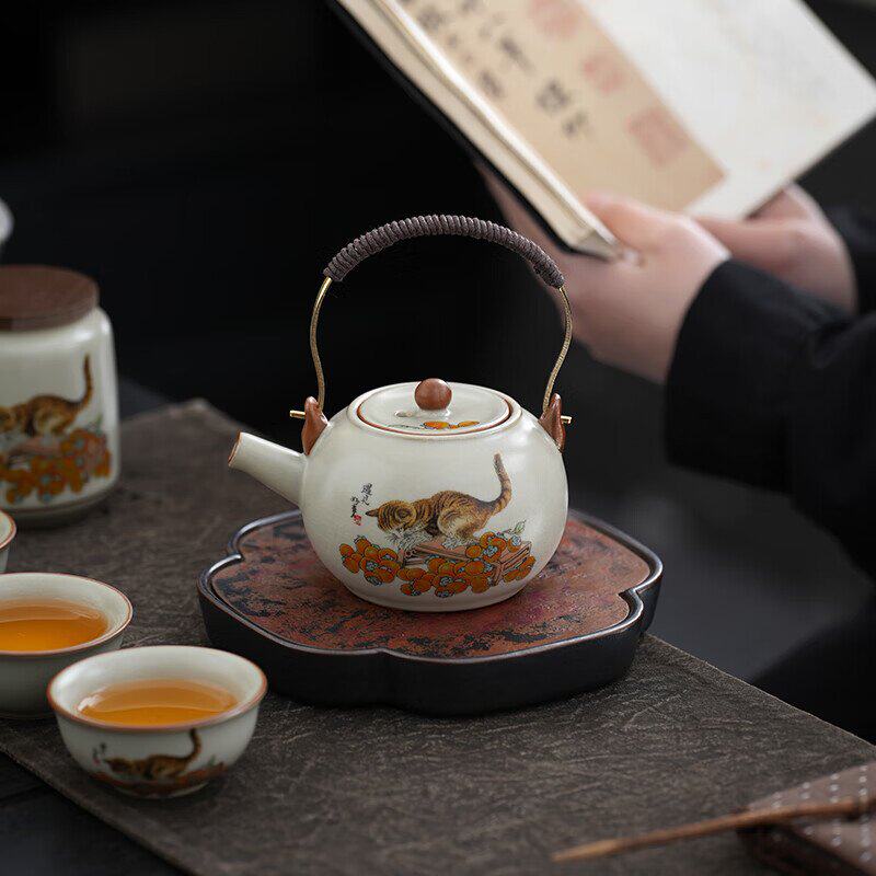 汝窑功夫茶具整套套装伴手礼商务礼品父亲老公生日礼物男士送爸爸