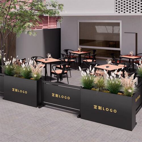 户外花箱组合咖啡厅奶茶店餐厅门店室外外摆花坛商业广场花槽围栏