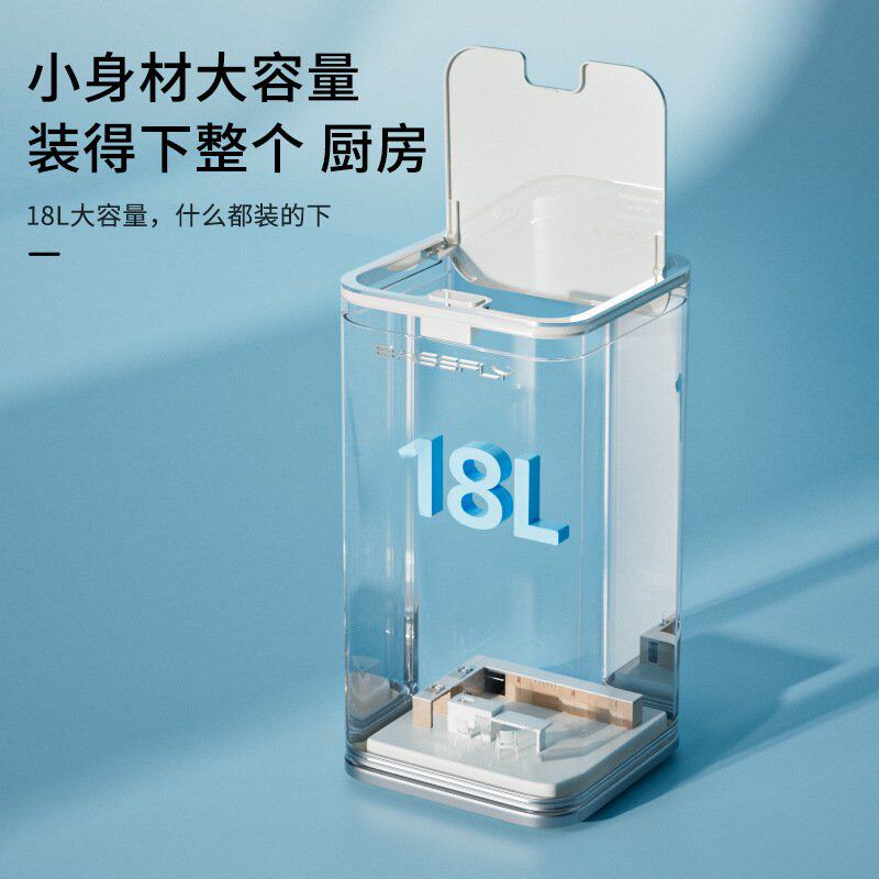 S不锈钢垃圾桶双层家用客厅高级简约带盖带轮大容量按压式垃圾筒