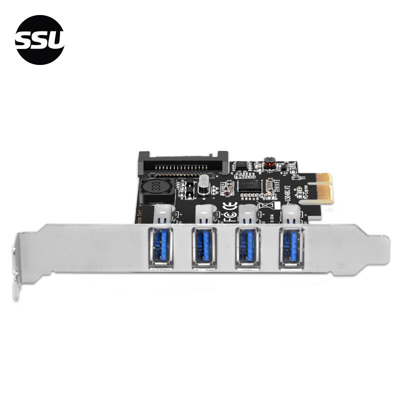 台式机PCI-E转USB3.0扩展卡4四口高速NEC后置USB3.0转接卡免供电