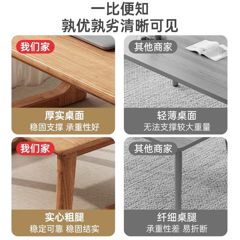 床上小桌子实木飘窗桌可折叠学生宿舍书桌学习桌简易笔记本电脑桌