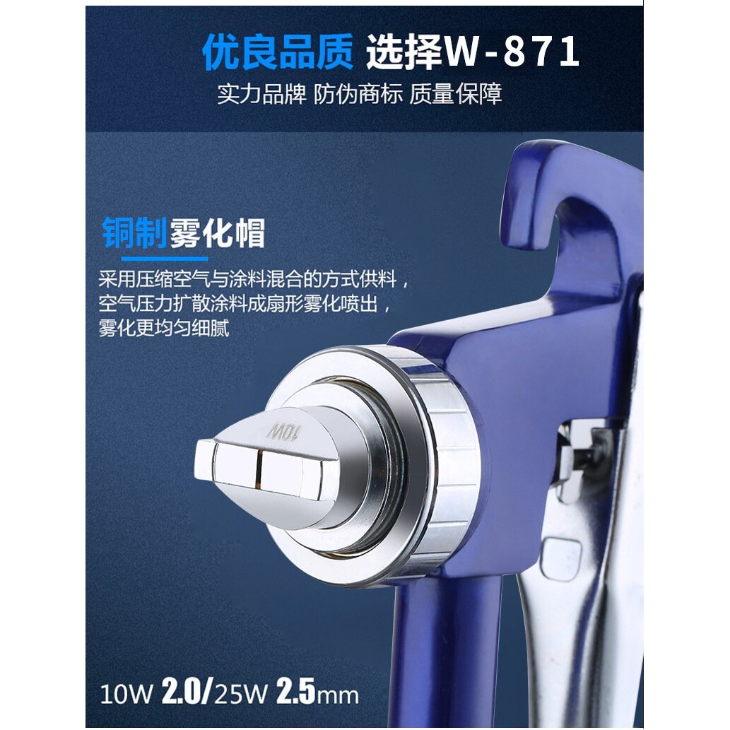 气动W-871乳胶漆喷枪多彩油漆喷漆枪w871内墙乳胶漆喷涂枪喷涂机