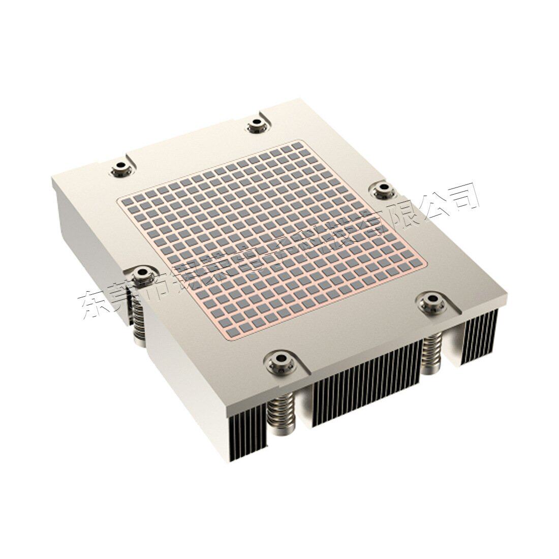 AMD SP5扣合铝鳍片散热器1U4热管鳍片大功率铜底导热服务器散热器