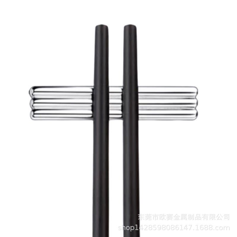 北欧不锈钢黑檀木筷子一双装家用餐具乔迁礼品黑色防霉轻奢简约