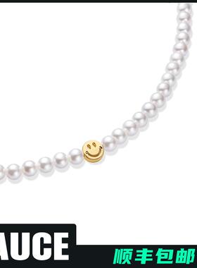 ZAUCE造赐 贝珠笑脸项链 原创小众潮流饰品电镀银K金