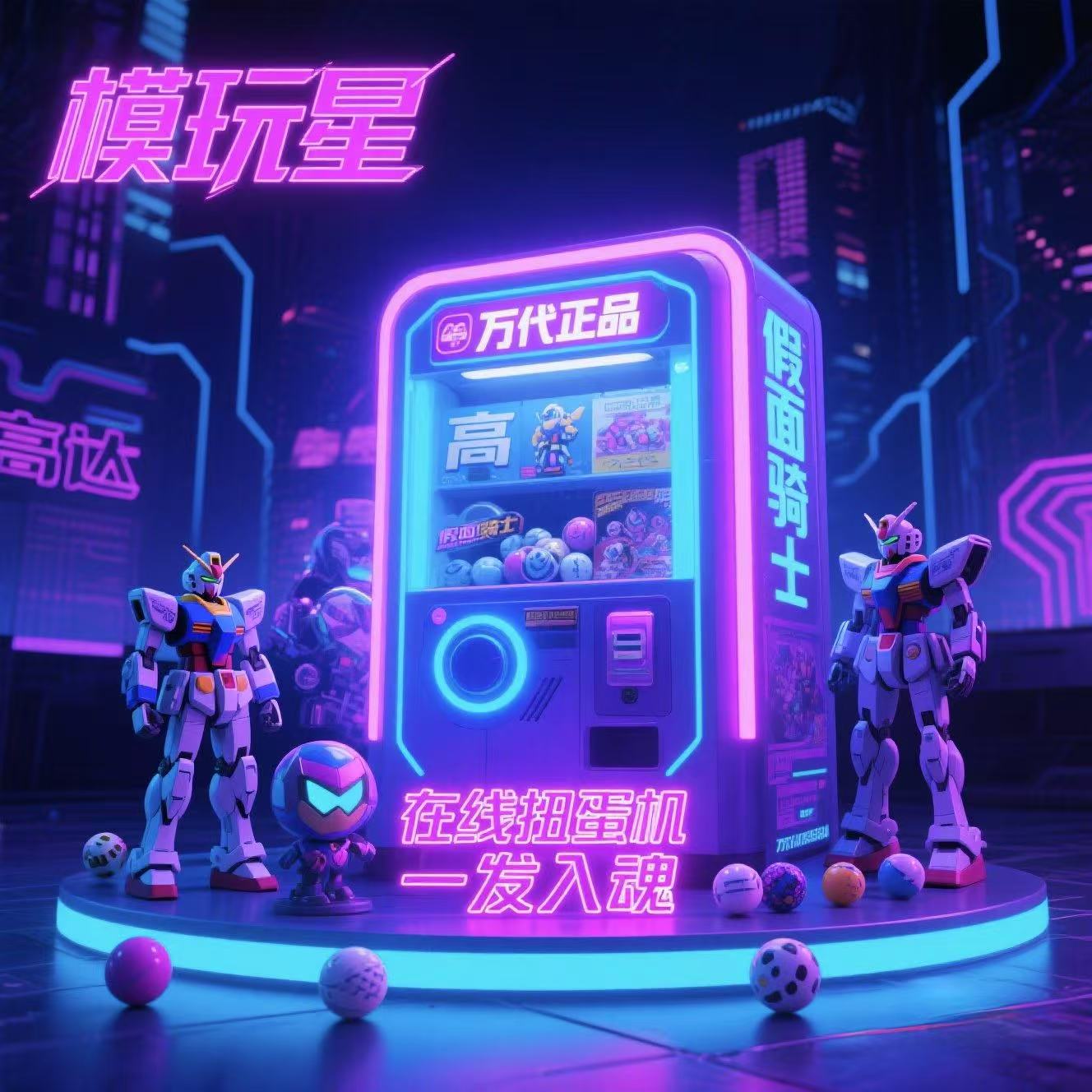 模玩星星高达假面骑士盲盒扭蛋机