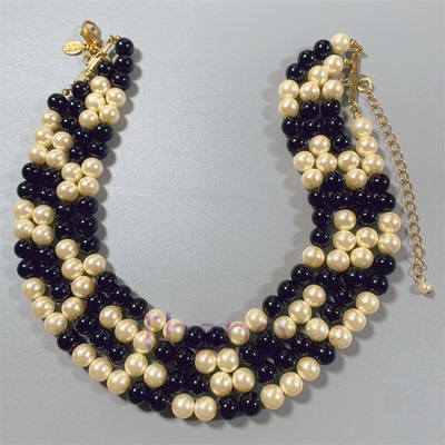 黑白琉璃珍珠颈链JoanRivers
