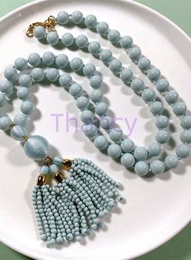 粉蓝色ANNTAYLOR毛衣链琉璃珠