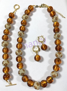 焦糖琉璃项链耳环手链MONET