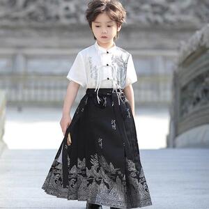 明制汉服马面裙男童春秋款儿童新中式国风唐装2025新款男宝礼服春