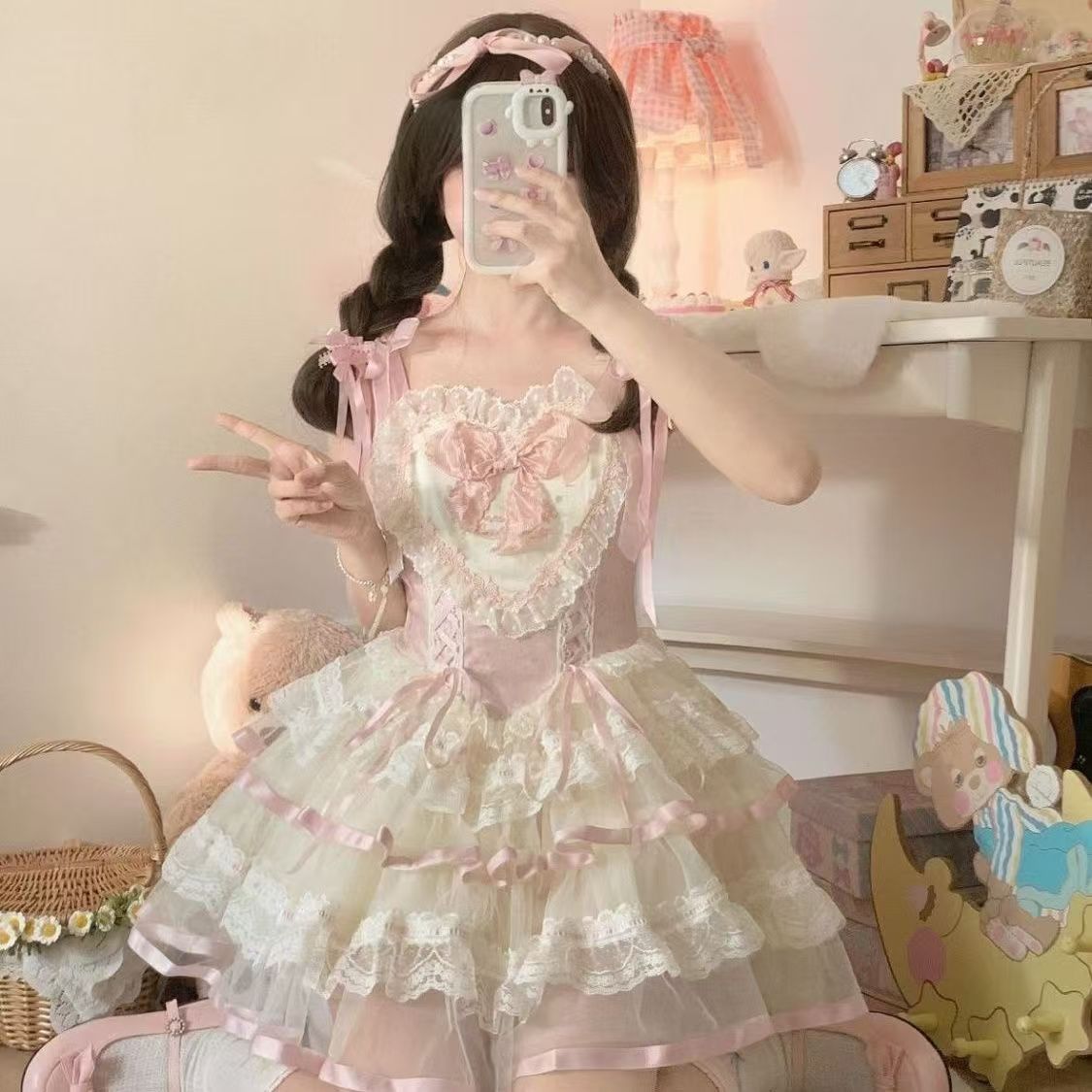 狗短芭蕾超仙甜妹一比一精品馆洛丽塔丝缎芭蕾lolita