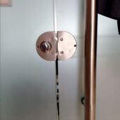 单门双开门锁办公室锁具不锈钢推拉门防盗商铺双开门锁无框免开孔