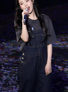 IU李知恩台北演唱会同款短袖小狗印花设计夏季宽松纯棉T恤上衣女