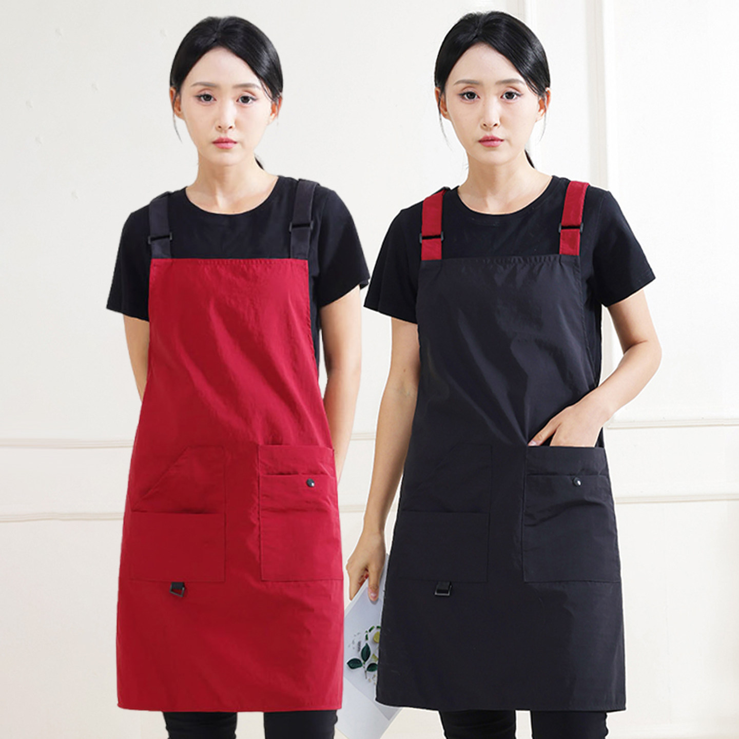 防水防污围裙厨房做饭餐饮服务员奶茶店工作定制logo印字背带围腰,家庭/个人清洁工具,围裙,淘宝优惠券,粉丝福利购,淘宝优惠卷