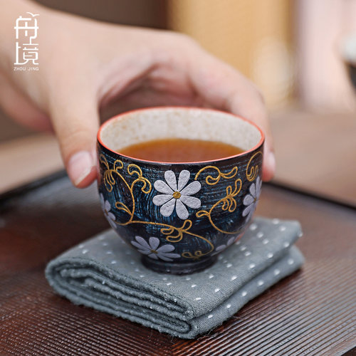手绘雏菊茶杯主人杯单杯