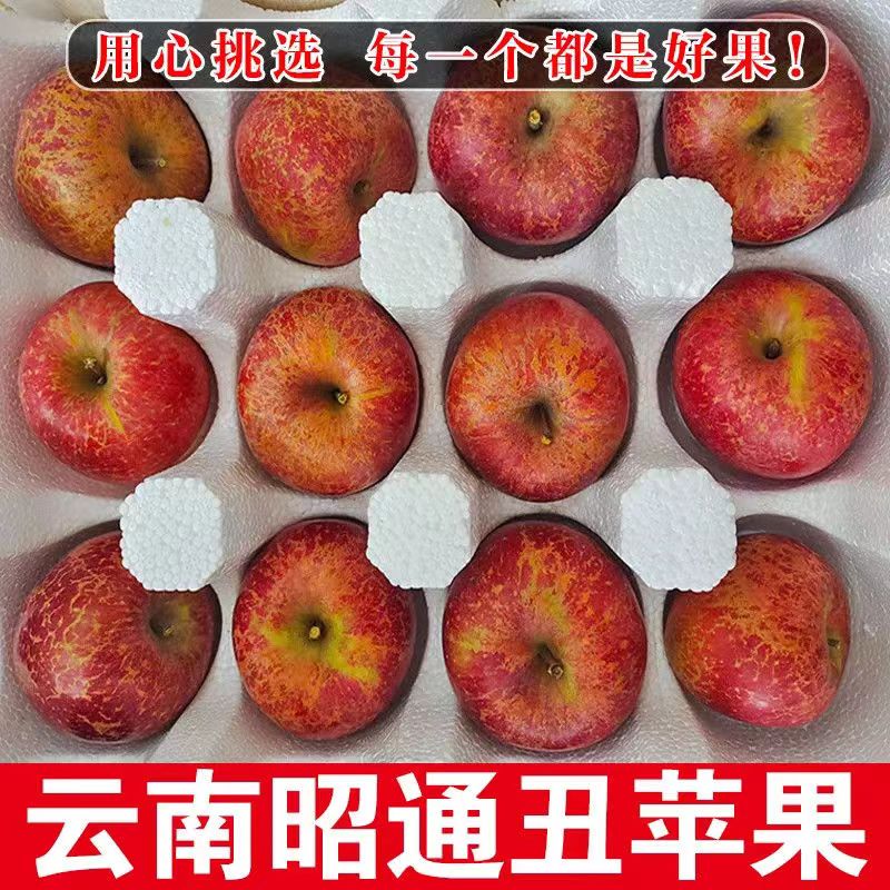 正宗云南昭通丑苹果冰糖心脆甜当季新鲜现摘红富士水果整箱包邮