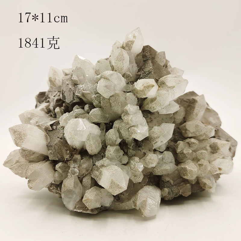 天然福建方解石水晶共生矿物标本科普教学观赏摆件