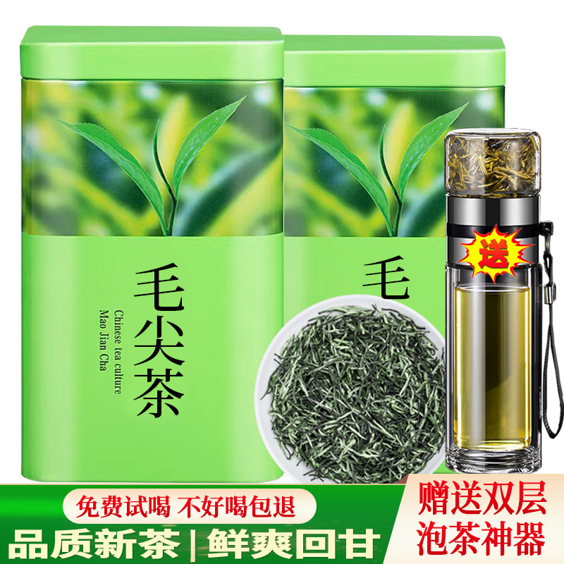 特级新茶绿茶毛尖送泡茶神器水杯图片