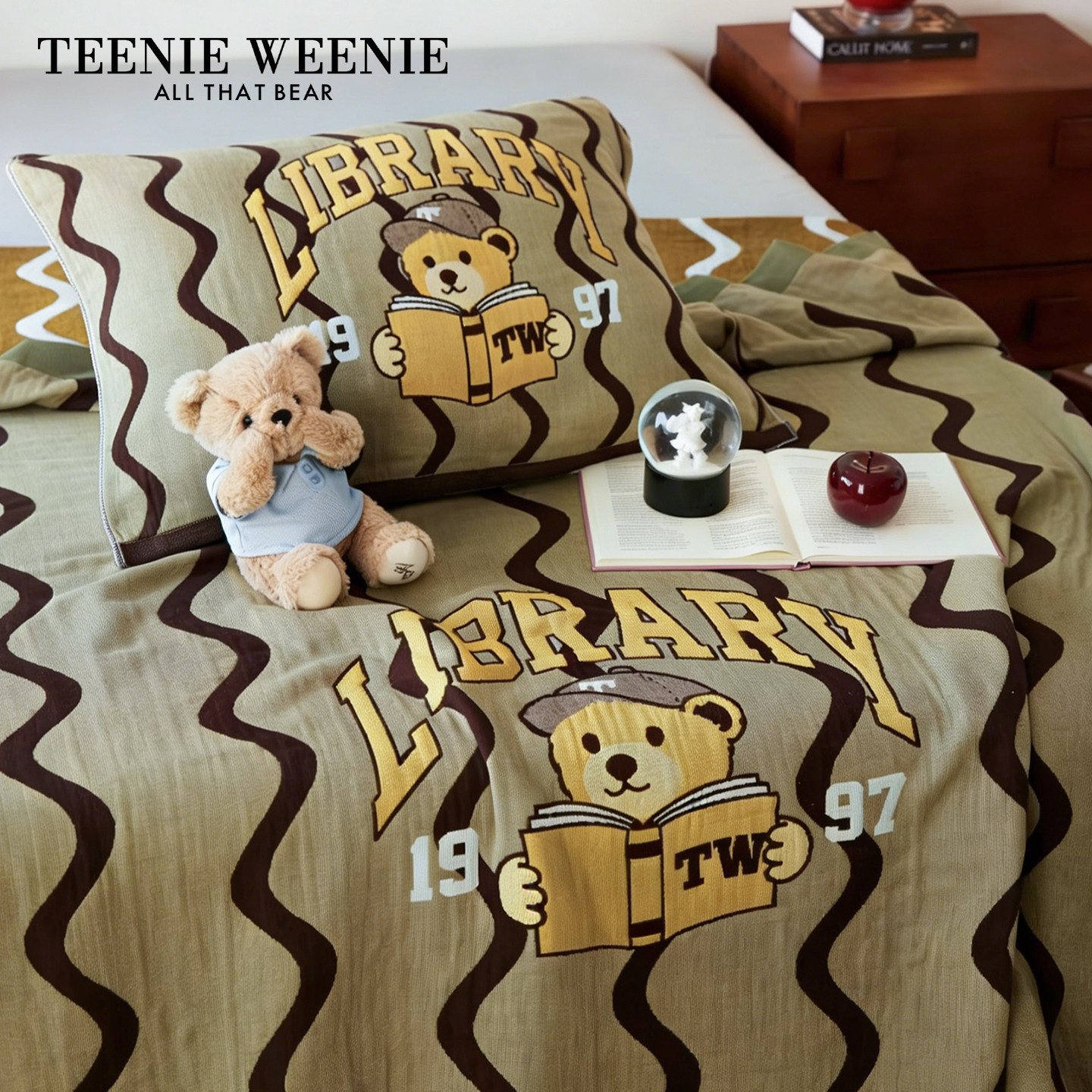 TeenieWeenie小熊绵柔纱布床单图片