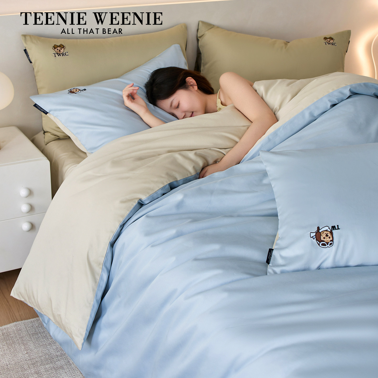 TW床上四件套全棉纯棉四季通用三件套被套床笠轻奢高端床品套件