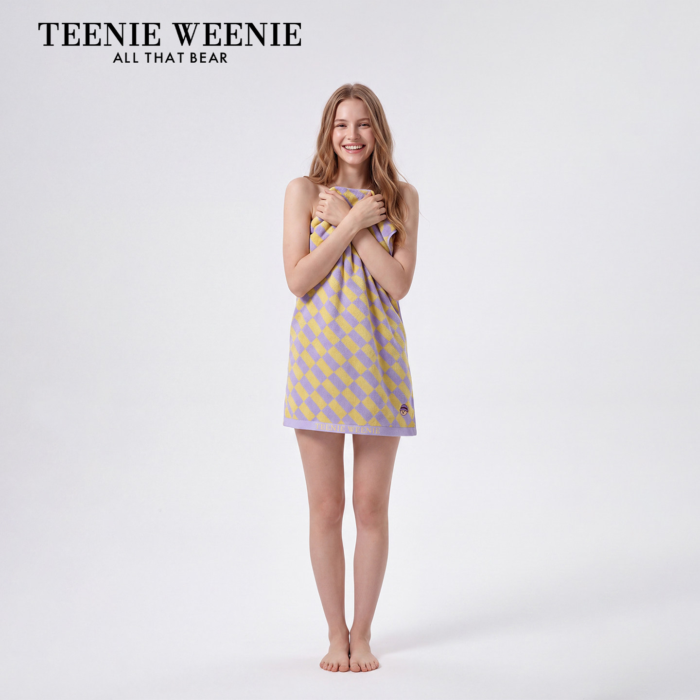 TeenieWeenie小熊刺绣全棉毛巾浴巾两件套纯棉加厚吸水家用面巾