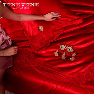 TeenieWeenie新疆长绒棉婚庆四件套全棉结婚床上用品纯棉大红被套