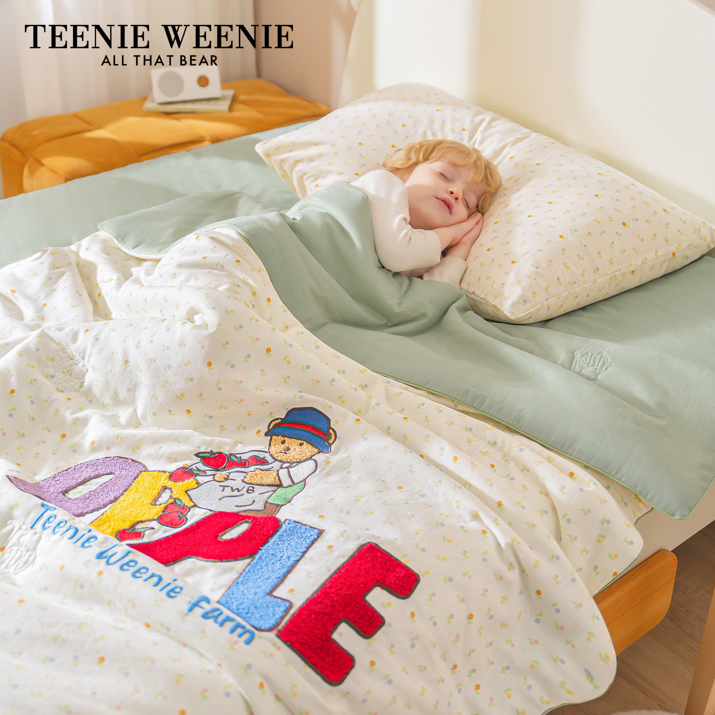 TeenieWeenie小熊A类抗菌全棉双层纱夏凉被子被芯儿童纯棉空调被