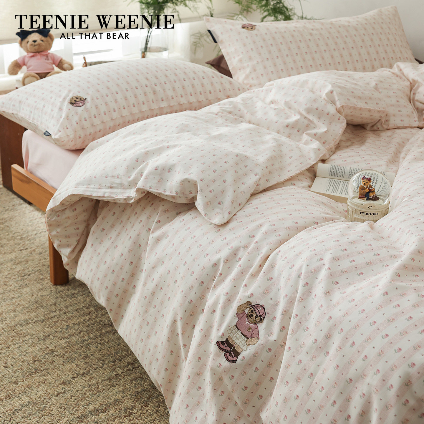 TeenieWeenie纯棉四件套2026新款田园四季宿舍0.9m被套床单三件套