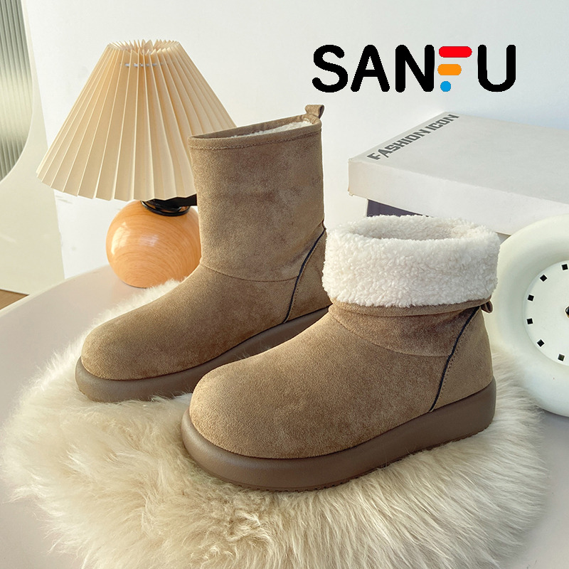 厚底雪地靴女保暖棉鞋女