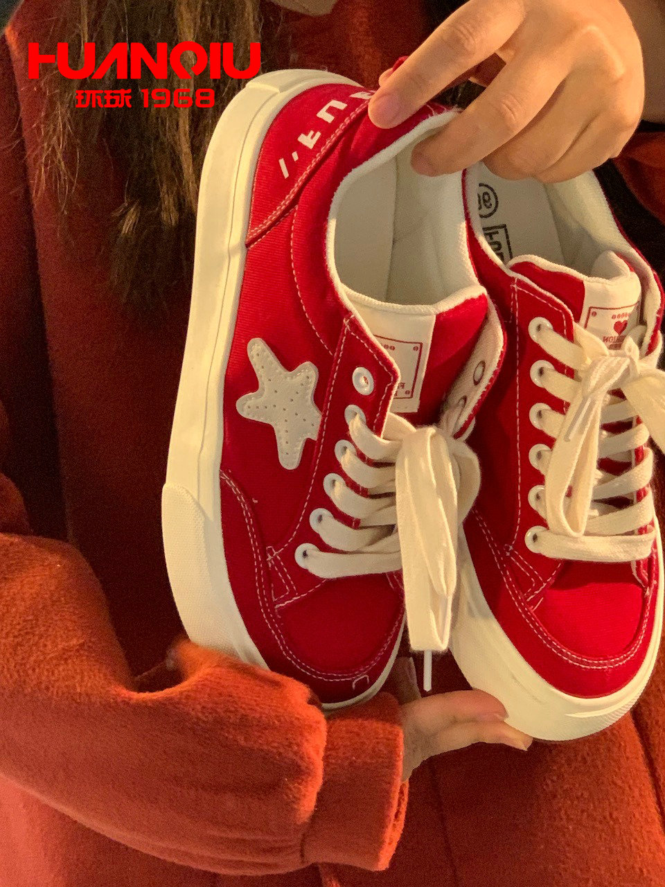 爆款星星复古原创百搭帆布鞋女