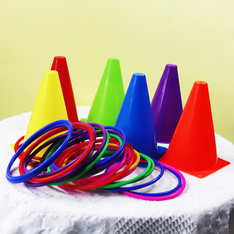 套圈游戏儿童投掷玩具亲子互动益智套塔课堂活动体感训练教具塑料