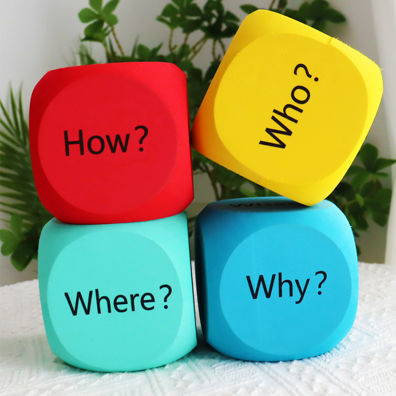疑问词骰子英语教具大号色子