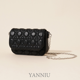 2025新款 岩牛植鞣羊皮菱格手抓包夏季 女包轻奢高级感单肩斜跨小包