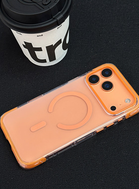 TreeCharg适用苹果17promax透明磁吸手机壳17pro保护套16promax外壳16pro男16女17气囊防摔2026新款镂空镜头