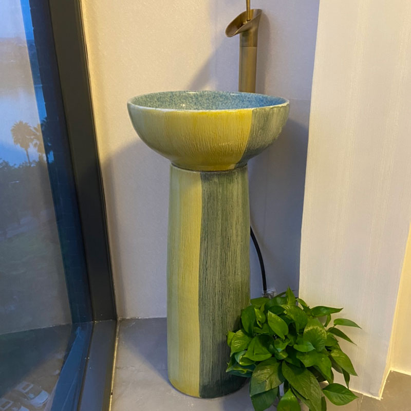 户外洗手盆庭院立柱盆工业风洗手台池一体式阳台落地式洗脸盆室外