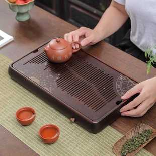 新款直销竹制茶盘观星盛水武夷山高山楠竹胡桃色茶台功夫茶具家用