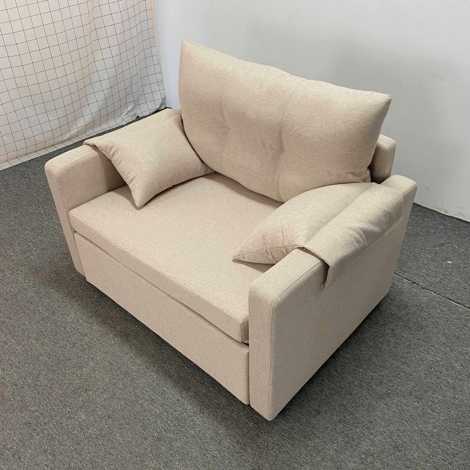 新款直销单人位沙发床 小户型公寓酒店折叠免洗科技绒布可拆洗两