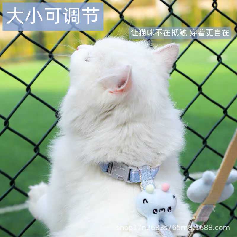 新款直销猫咪牵引绳工字防挣脱链子外出遛猫绳溜猫链狗狗宠物胸背
