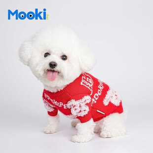 新款直销mookipet冬新款加厚宠物毛衣猫咪狗狗兔年毛衣新年萌兔财