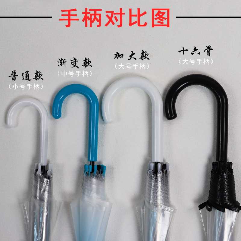 新款直销自动直杆透明雨伞可印logo学生儿童广告伞长柄环保透明伞