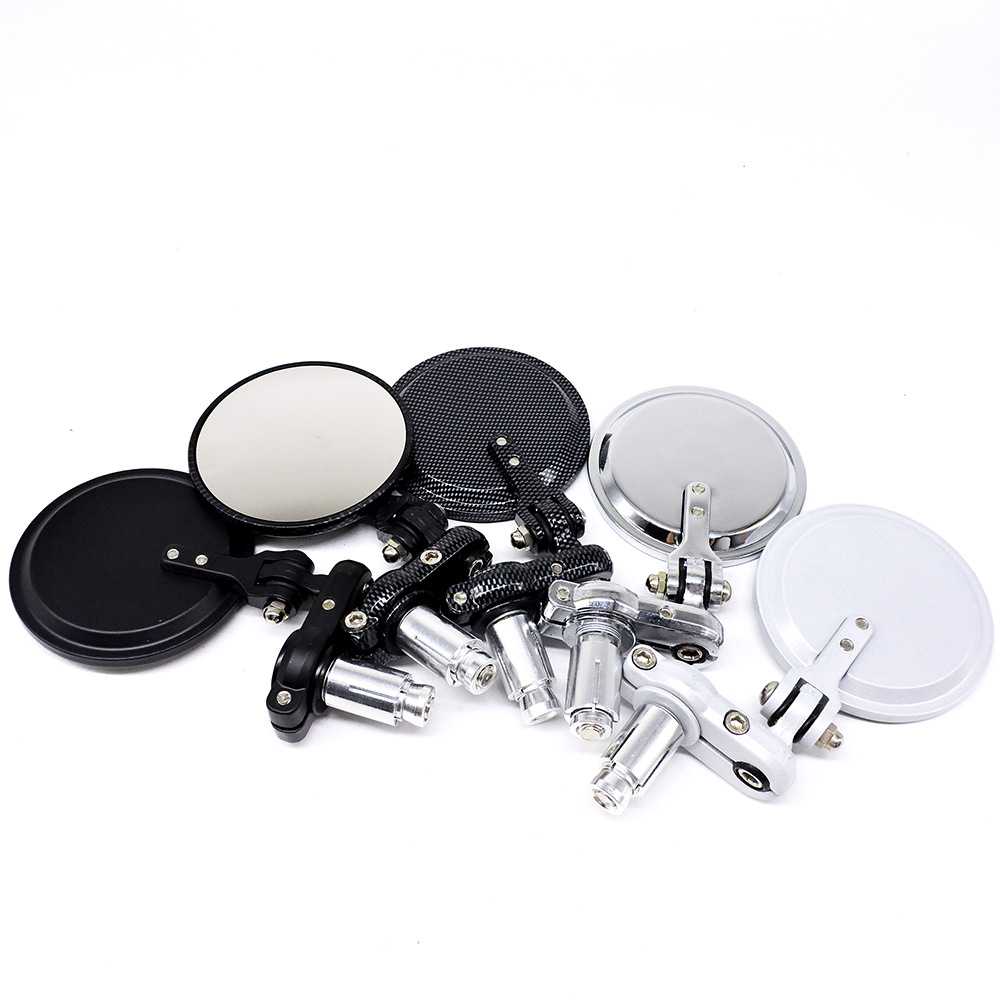 新款直销摩托车后视镜改装小圆镜可折叠通用手把镜倒车辅助反光镜