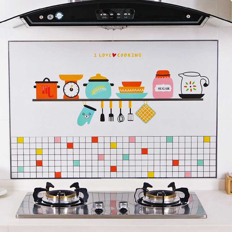 新款直销自粘防油污贴纸家用灶台瓷砖墙纸厨房墙贴防油纸