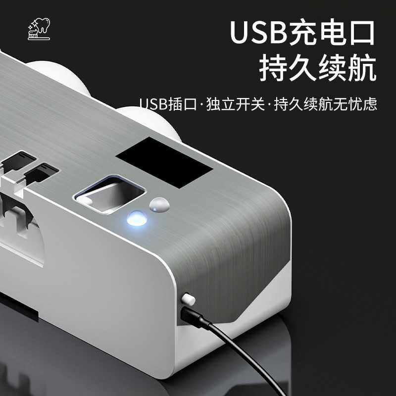 新款直销太空铝紫外线烘干电动牙刷架壁挂式卫生间免打孔刷牙杯子