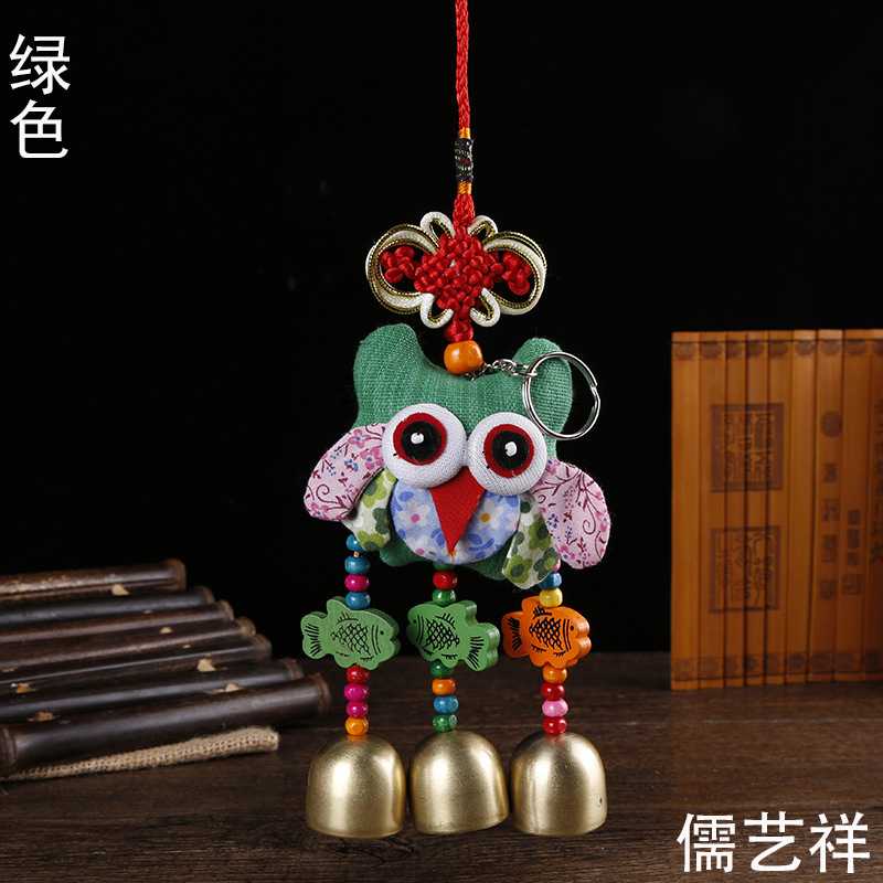 新款直销民族风卡通动物风铃猫头鹰可爱动物风铃车挂云南特色铃铛